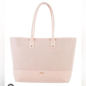 Furla tote genuine perforated leather